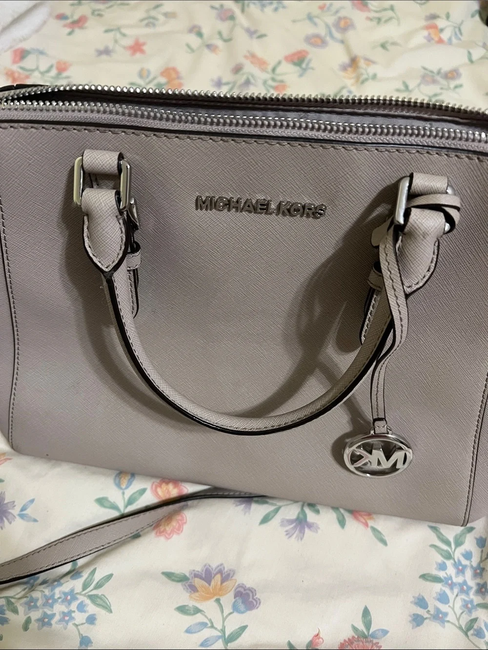 Michael Kors Light Taupe Saffiano Leather Satchel